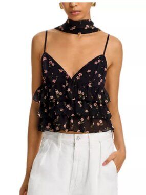 Floral Ruffle Sheer Cami XL Boho Tiered Top AFRM